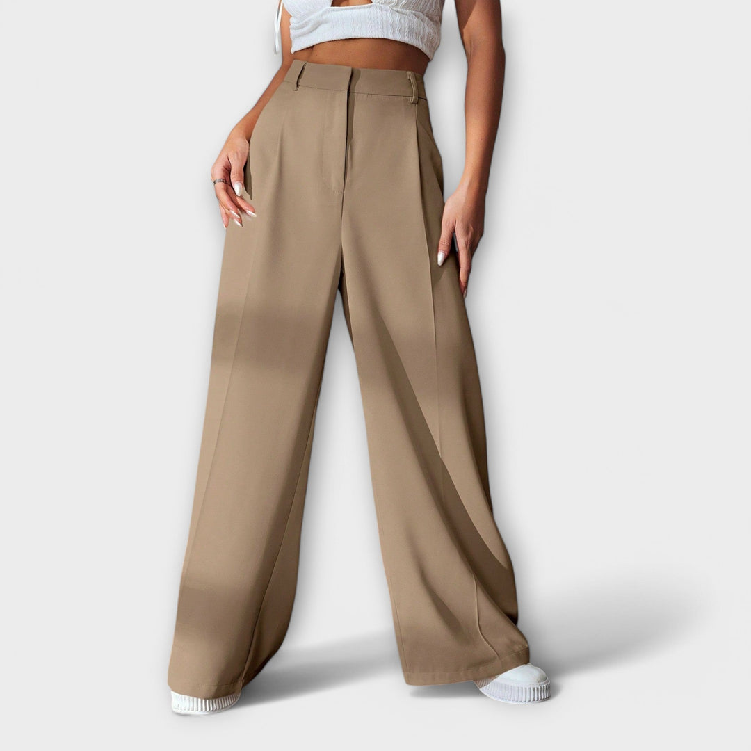 Rilena - High-Waist Woven Trousers