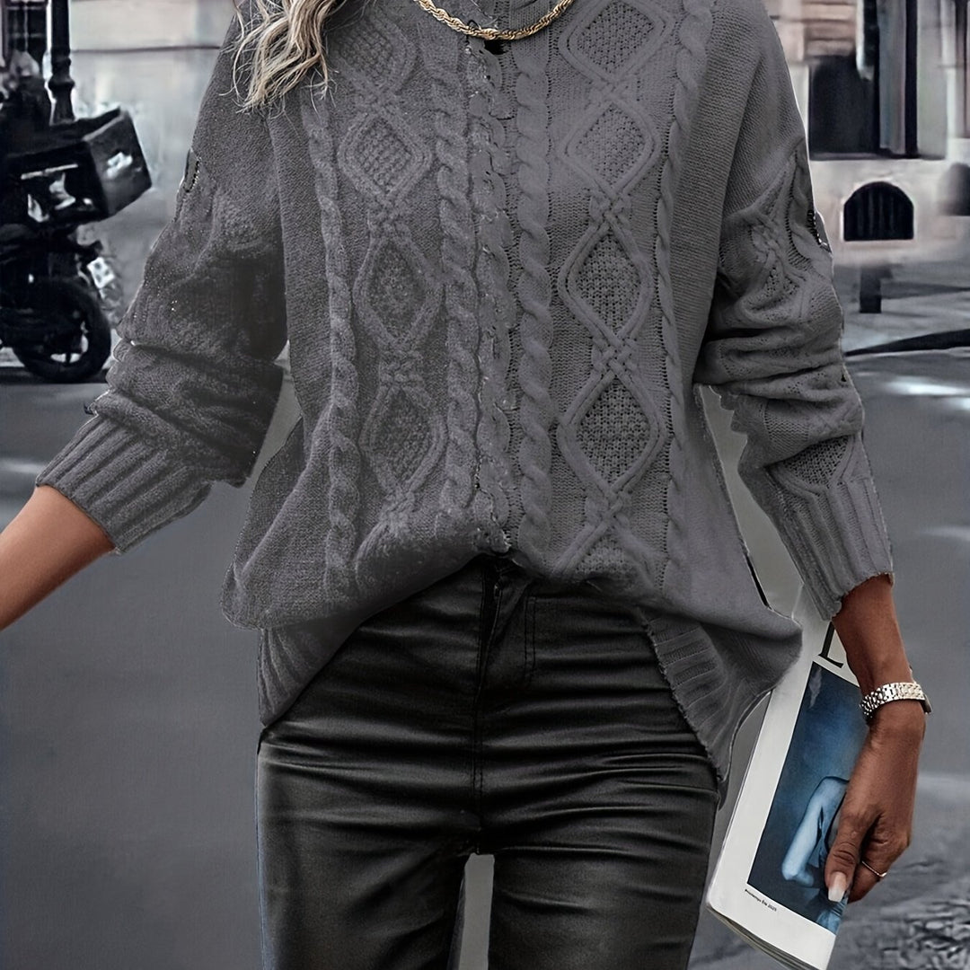 Nerise - Vertical Stripe Knit Blouse