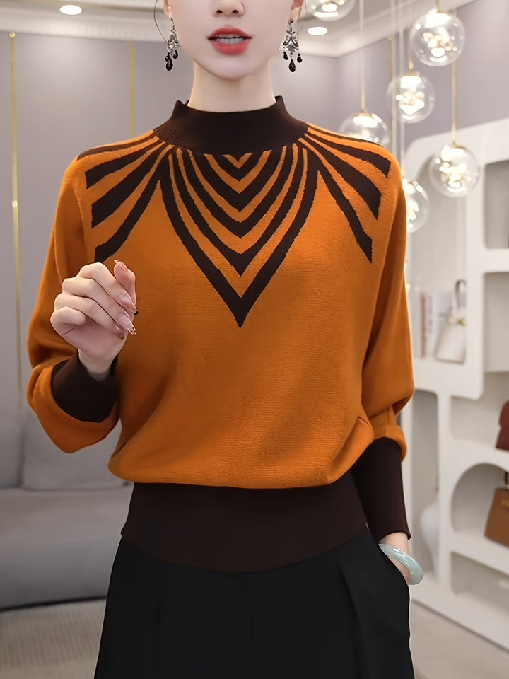 Anevra - Colour-Block Jacquard Knit Sweater