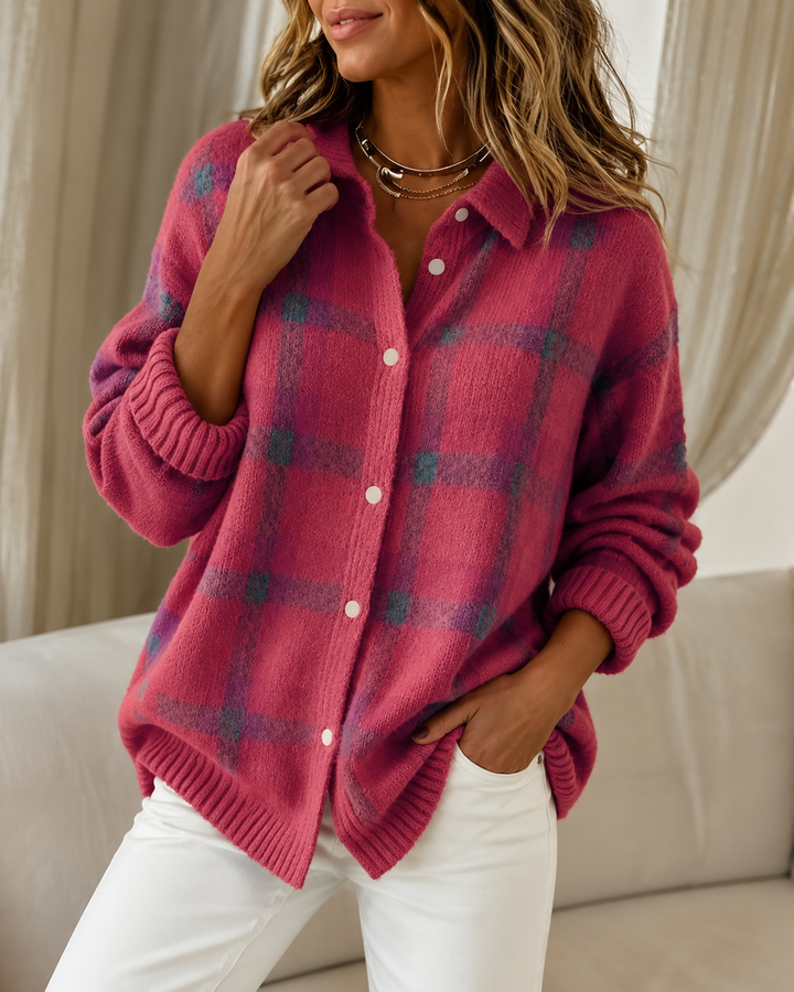 Novira - Checked Knit Sweater