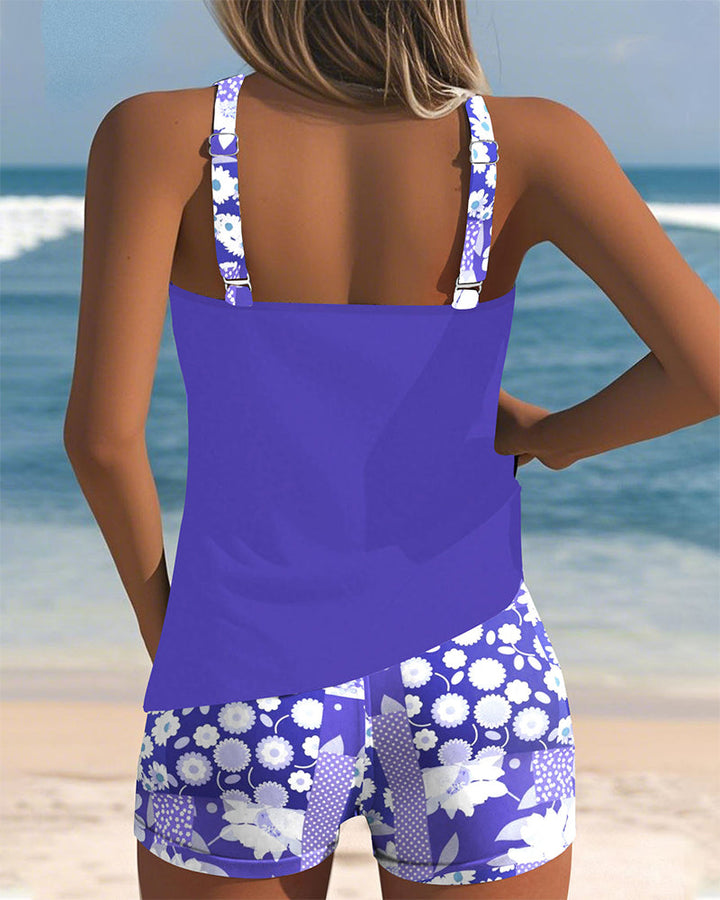Kireya - Tank-Top Shorts Quick-Dry Knit Swimwear Set