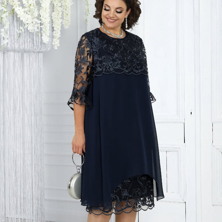 Novira - Patchwork Chiffon Dress