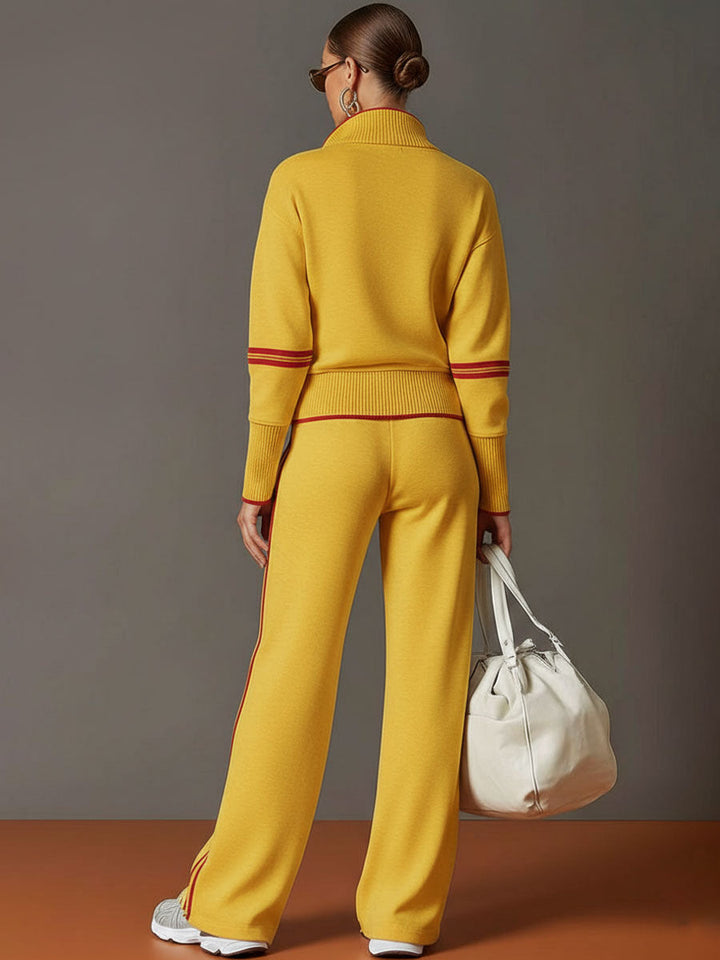 Mireva - Wide-Leg Blouse And Trousers Set