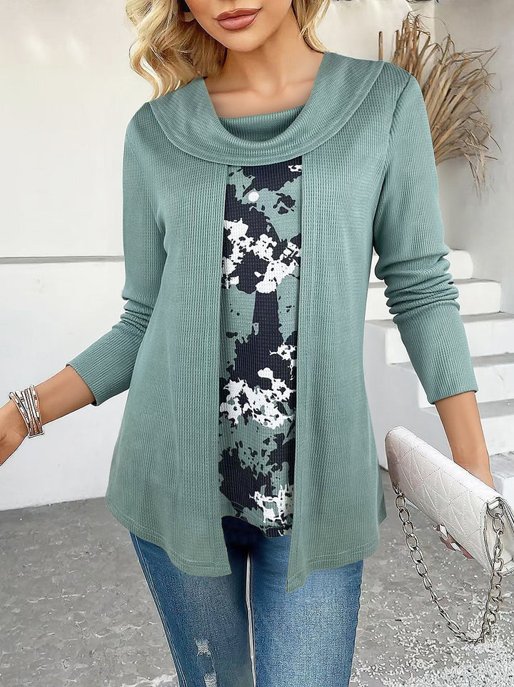 Tivora - Faux Two-Piece Knit Top