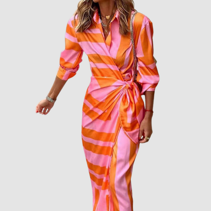Sevina - Midi Vertical Stripe Dress