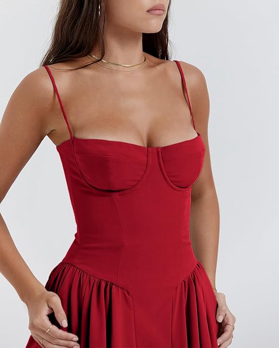 Mevara - Corset-Style Bodice Woven Dress