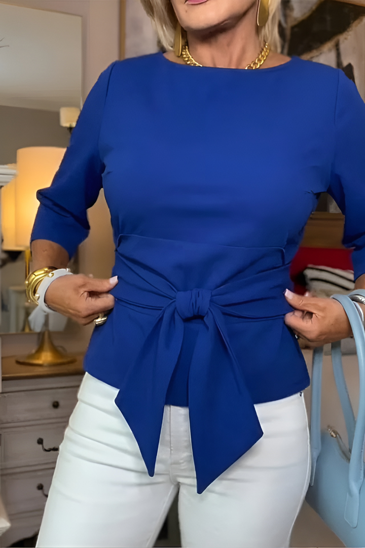 Novira - Bow-Waist Woven Top