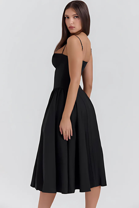 Mevara - Corset-Style Bodice Woven Dress