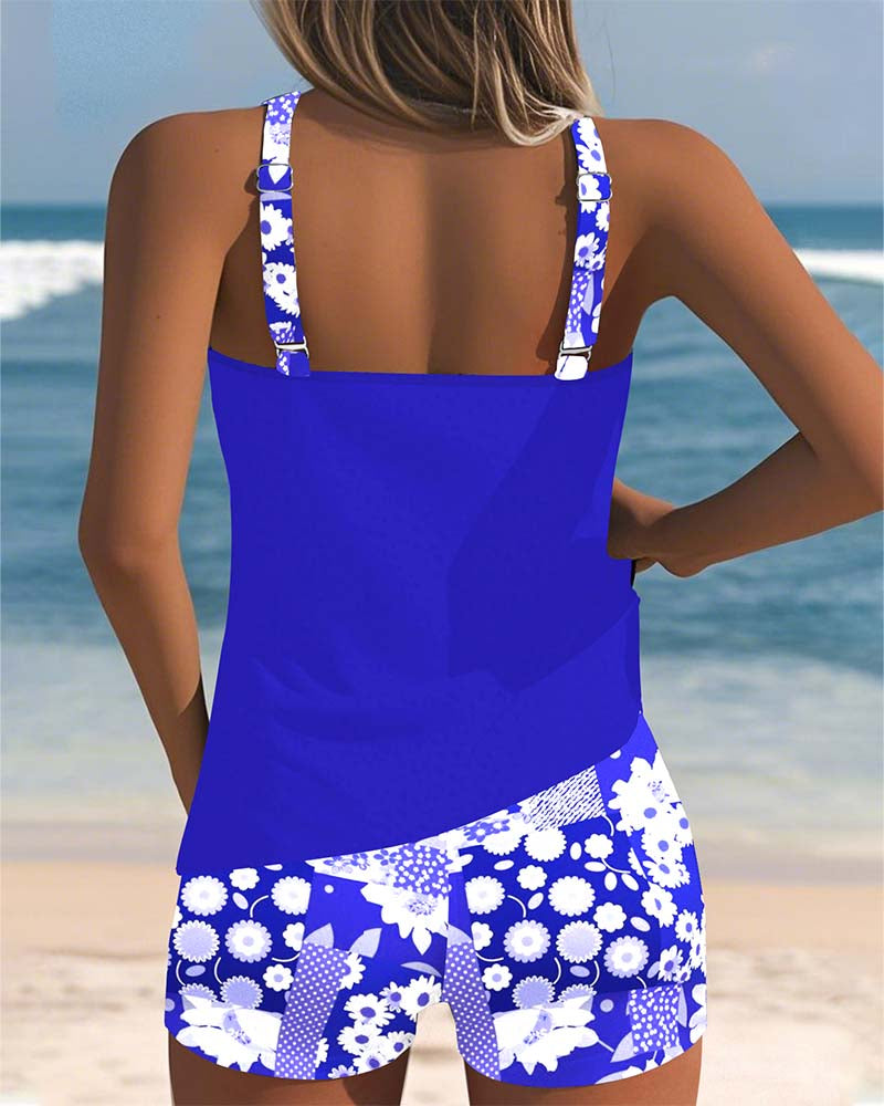 Kireya - Tank-Top Shorts Quick-Dry Knit Swimwear Set