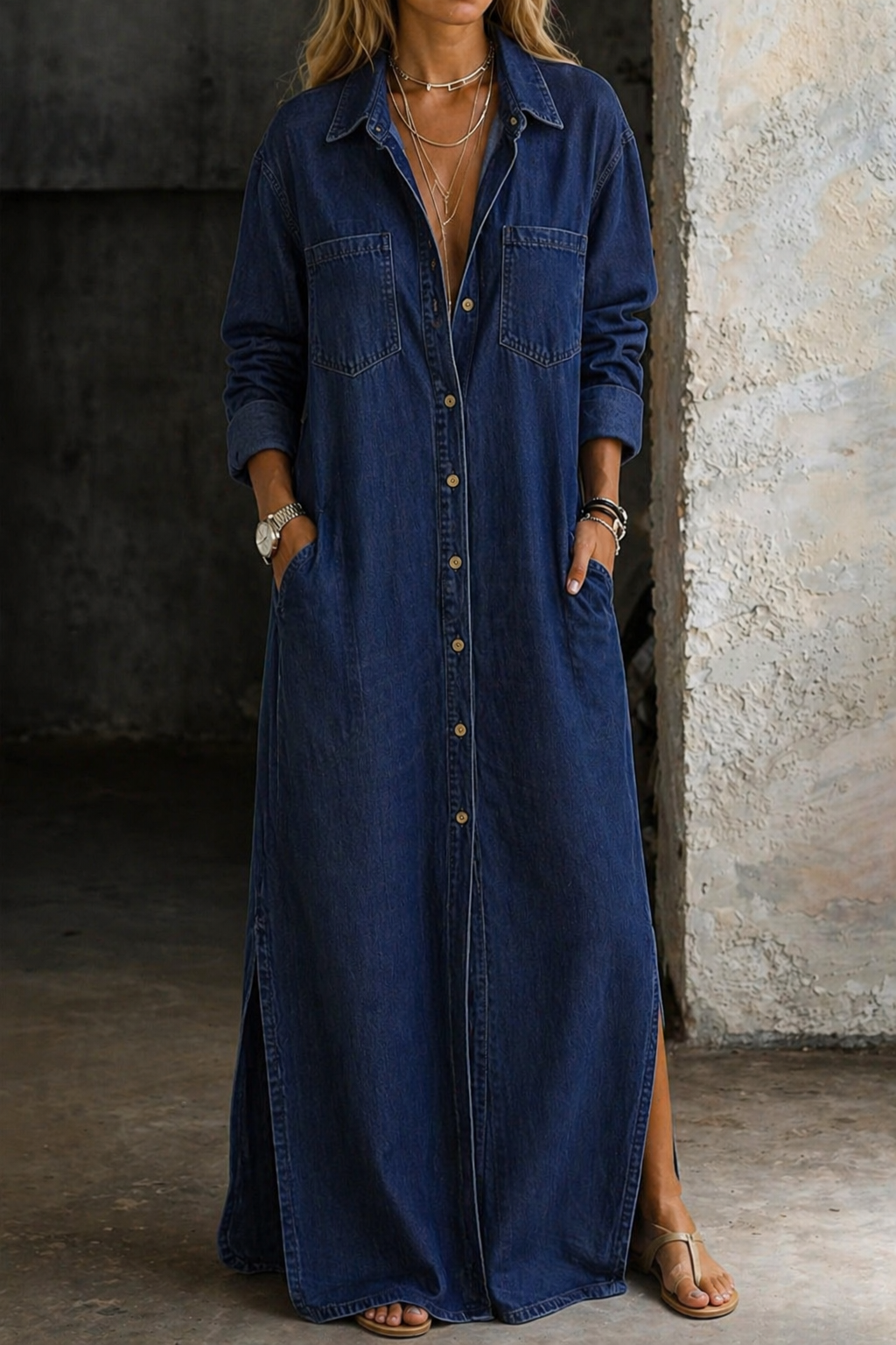 Noreli - Relaxed-Fit Button Dress