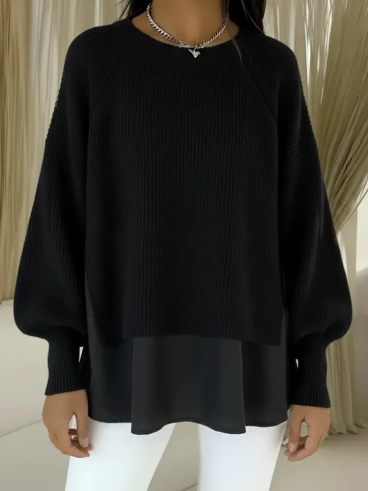 Mireva - Layered Hem Knit Sweater
