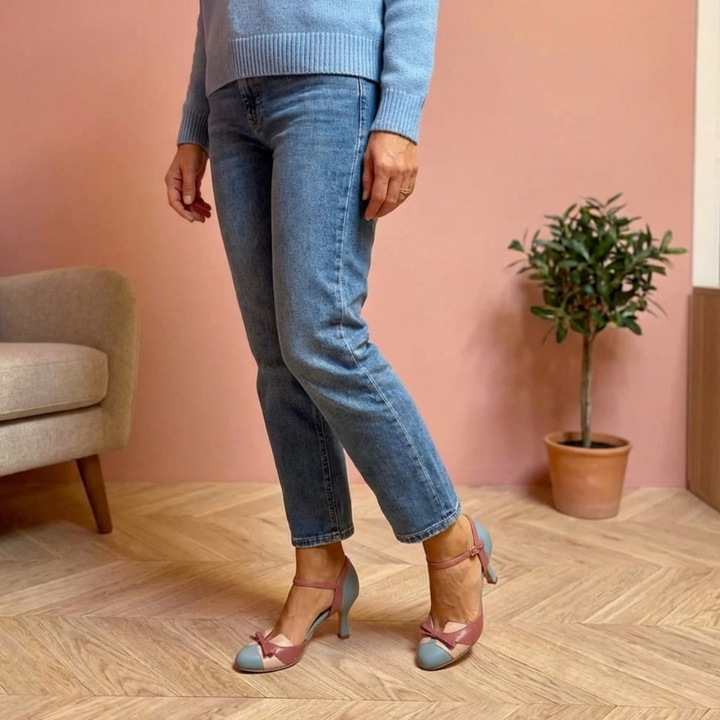Kelira - Bow Two-Tone Sandals