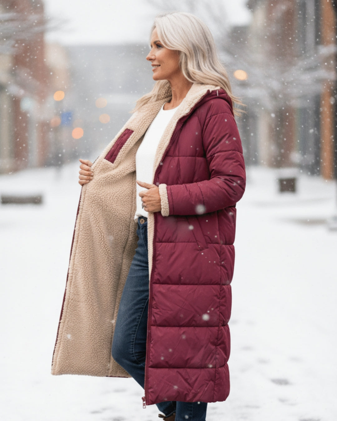 Arlise - Reversible Sherpa-Lined Coat