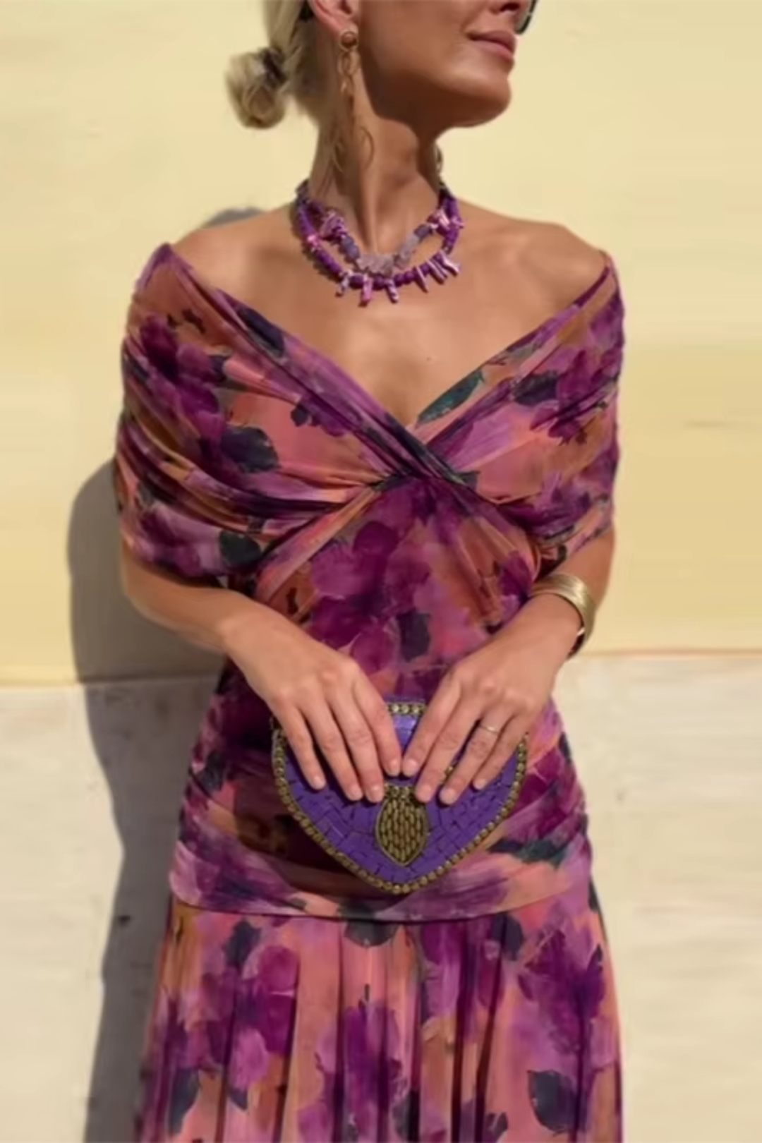 Veyla - V-Neck Woven Maxi Dress