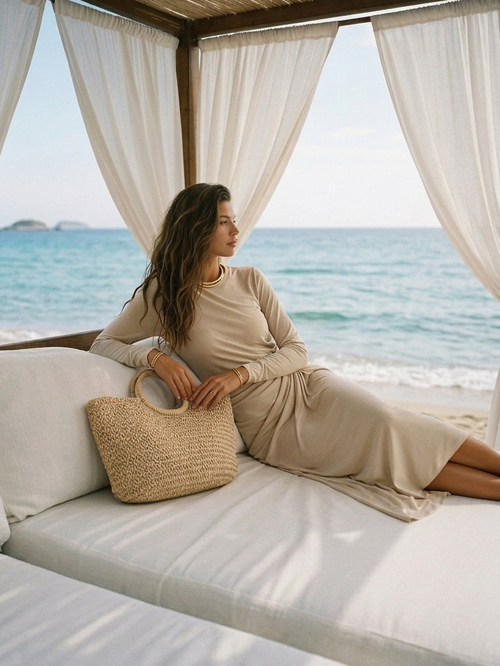 Rilena - Twist-Wrap Knit Skirt Set