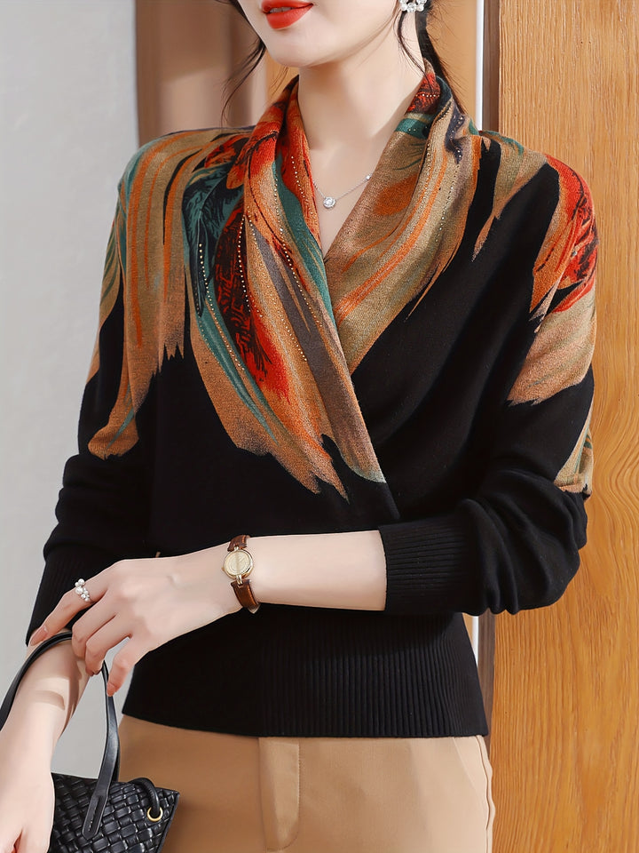 Rilena - Rhinestone Viscose Knit Sweater