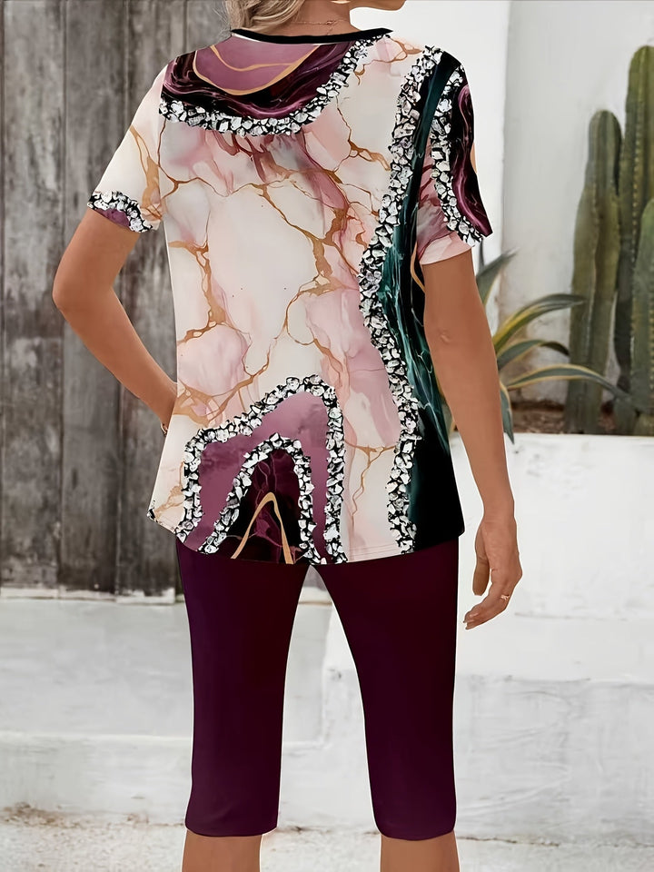 Anvina - Geometric Print Cotton-Blend Set