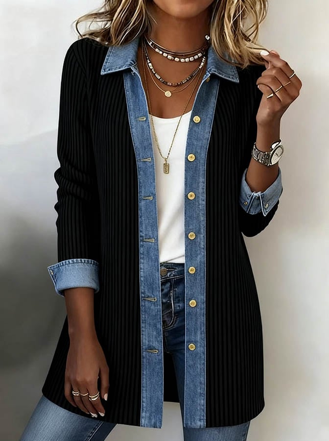 Kivara - Contrast Patchwork Woven Jacket