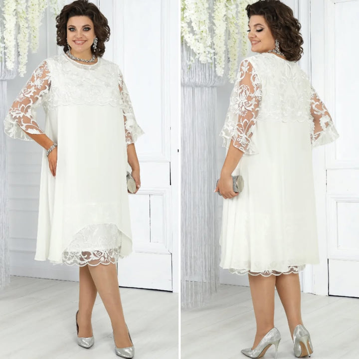 Novira - Patchwork Chiffon Dress