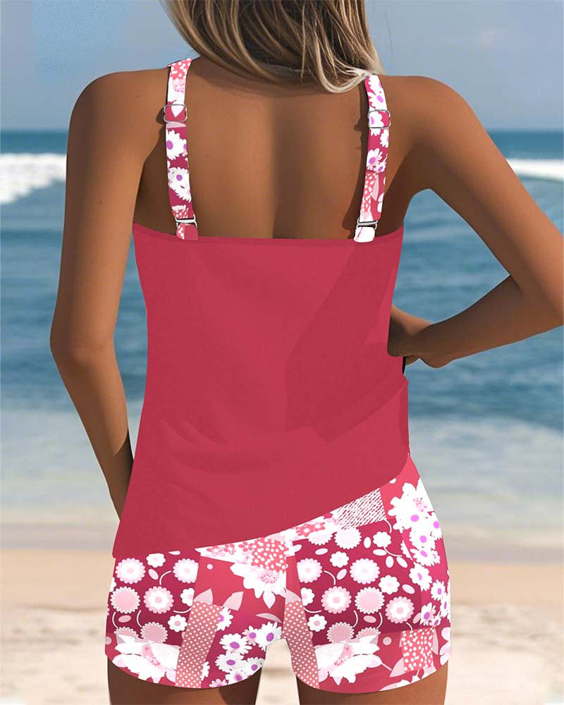 Kireya - Tank-Top Shorts Quick-Dry Knit Swimwear Set