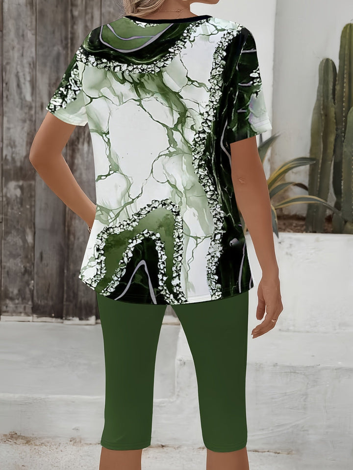 Anvina - Geometric Print Cotton-Blend Set