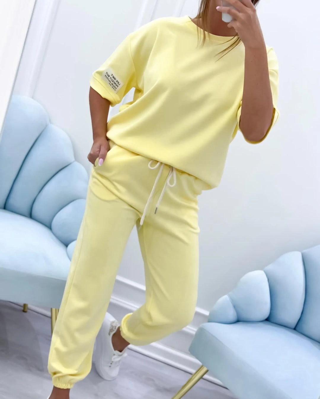 Nevira - Crewneck Jersey Top And Trousers Set