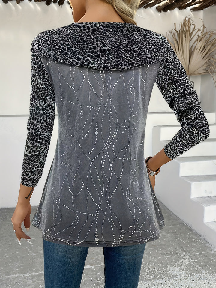 Avenya - Foil Lapel Knit Pullover Set