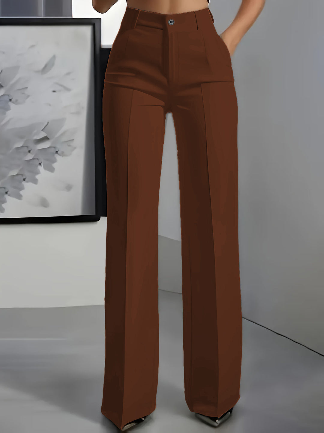 Ilyra - High-Waist Stretch-Woven Trousers