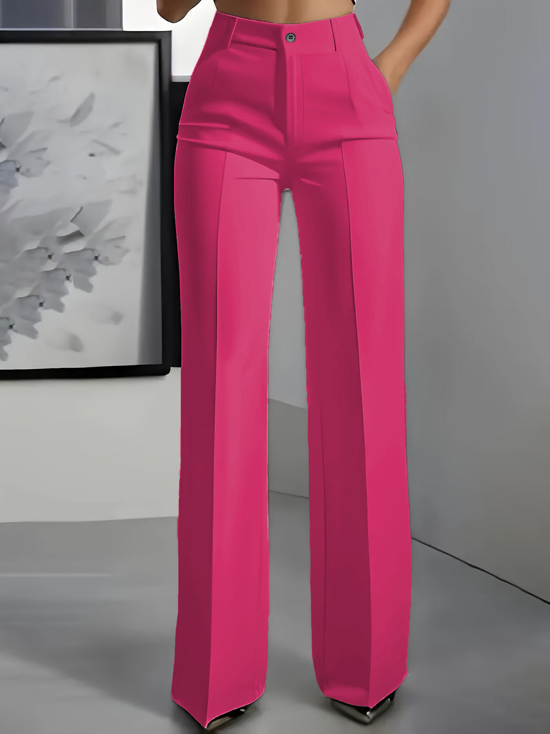 Ilyra - High-Waist Stretch-Woven Trousers