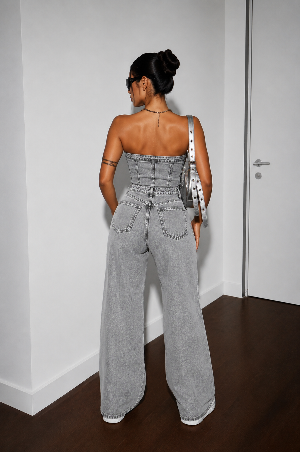 Elyra - Strapless Denim Jumpsuit