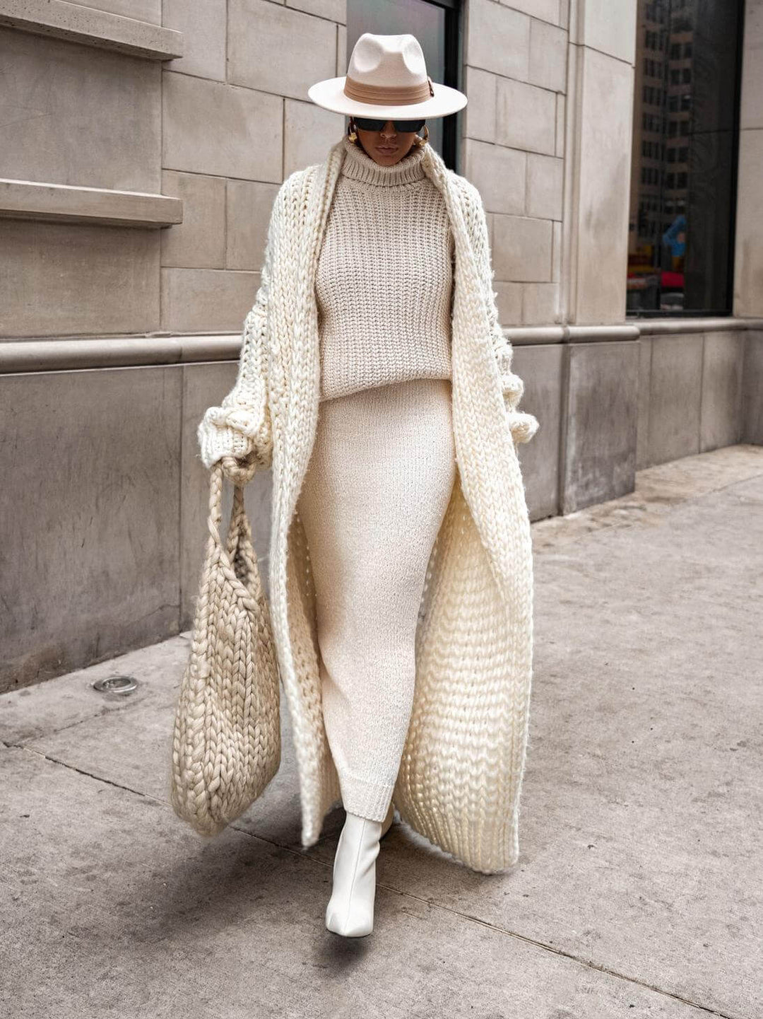 Renali - Shawl Collar Knitted Coat