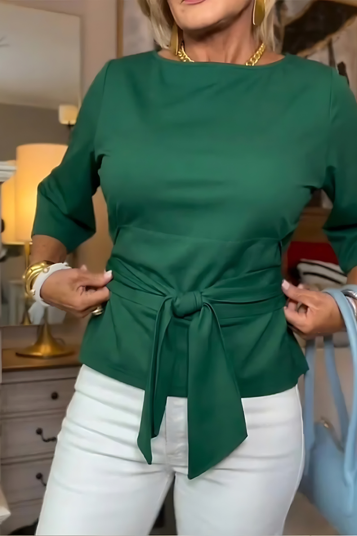 Novira - Bow-Waist Woven Top