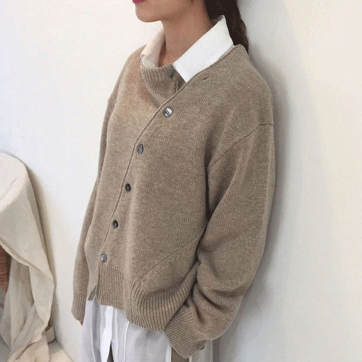 Naveya - Asymmetric Buttoned Cashmere-Blend Pullover