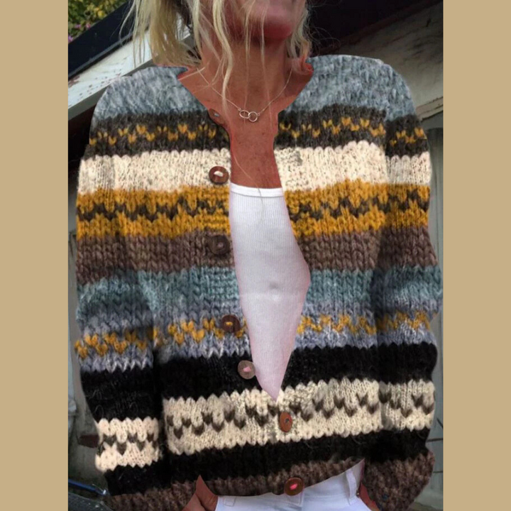 Serava - Button Placket Knit Cardigan