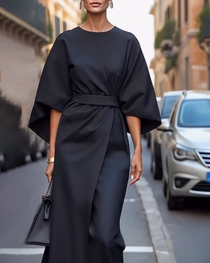 Mireva - Lantern-Sleeve Woven Dress
