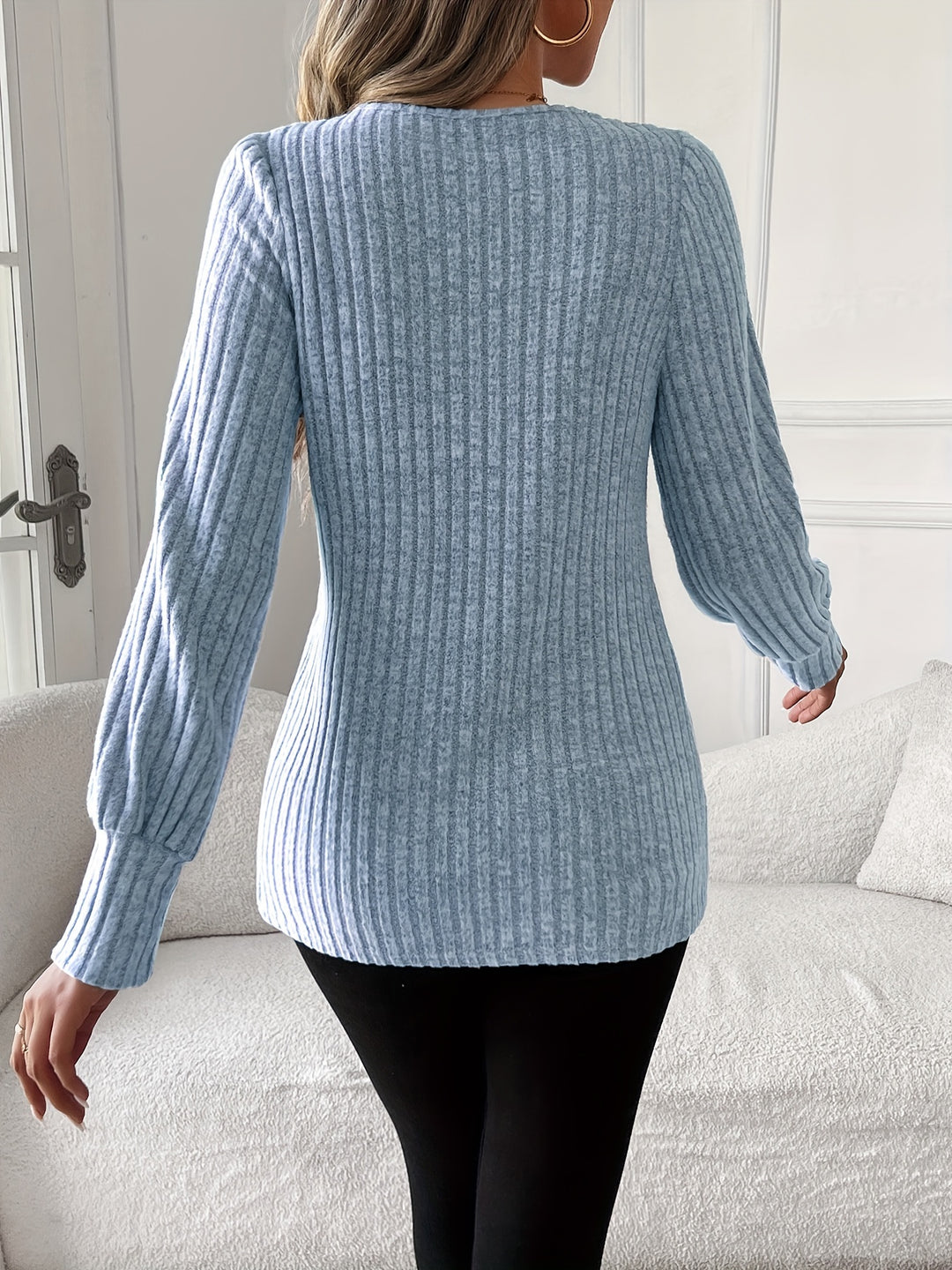 Nivara - Lace-Trim Round Neck Knit T-Shirt