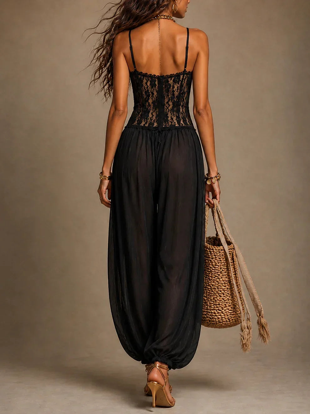 Rivena - Lace Bodice Jumpsuit