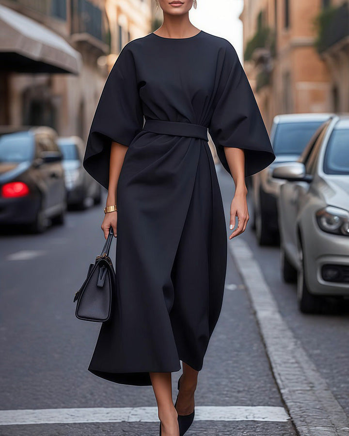 Mireva - Lantern-Sleeve Woven Dress