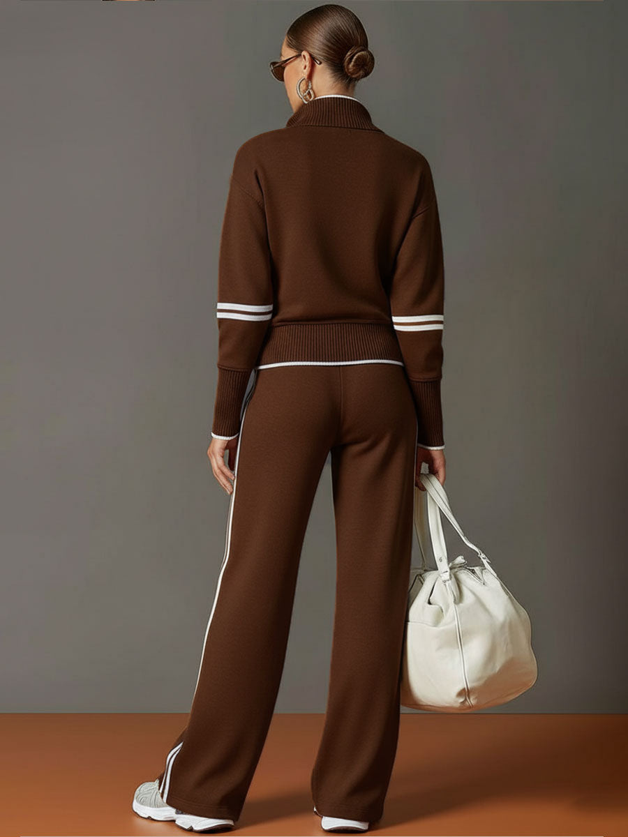 Mireva - Wide-Leg Blouse And Trousers Set