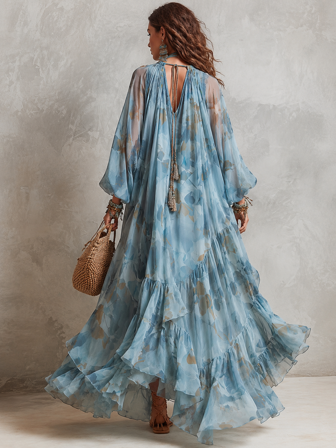 Avyra - Maxi Silk-Blend Long Dress