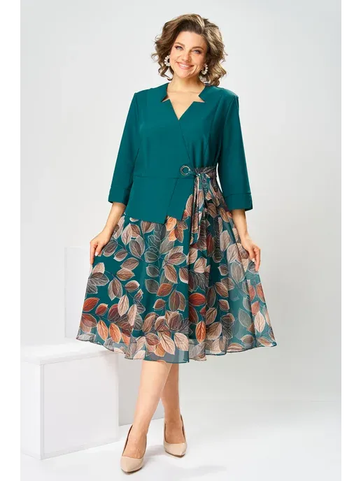 Ilyra - Notch Collar Chiffon Dress