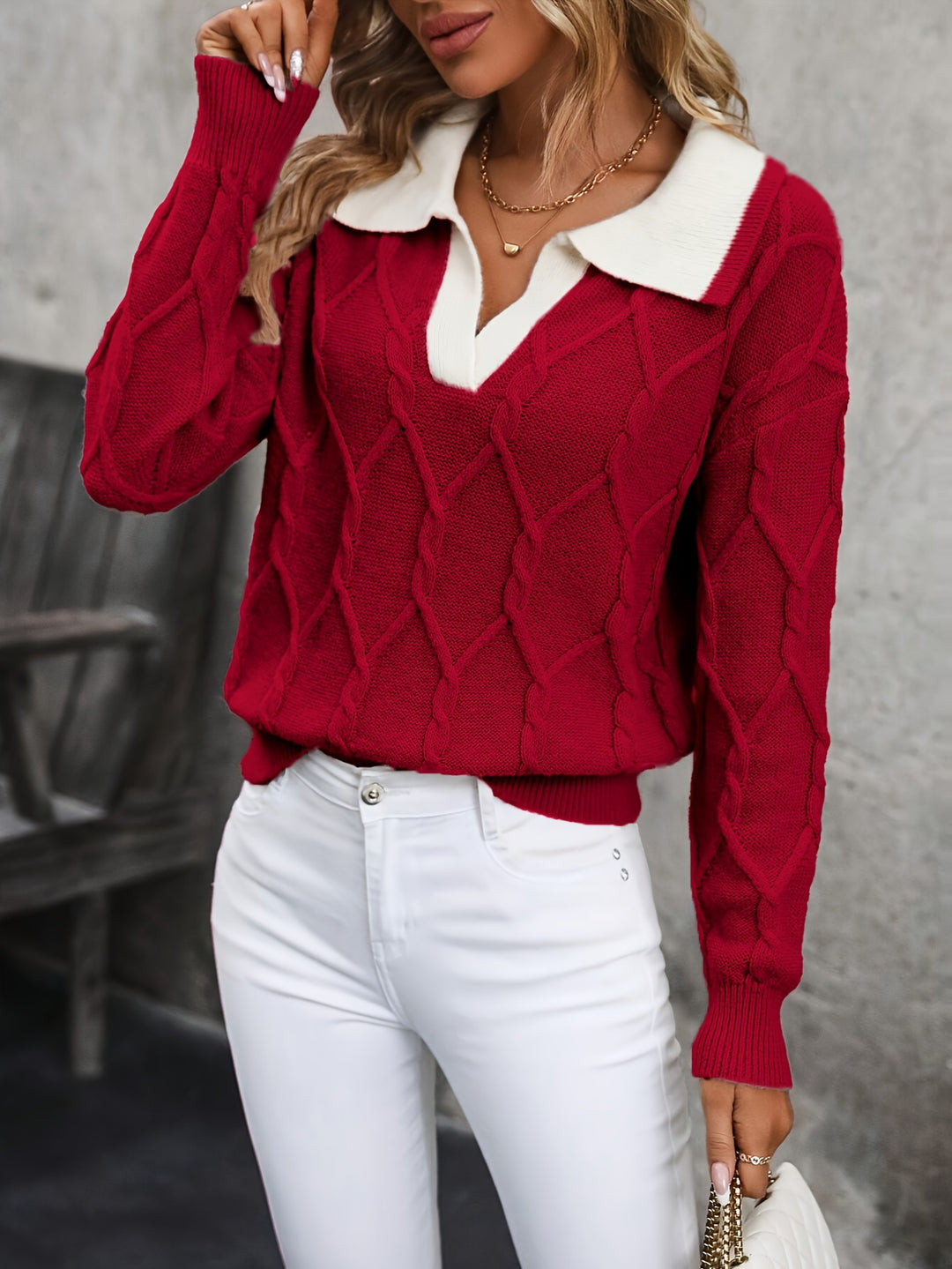 Novira - Colour-Block Knit Pullover