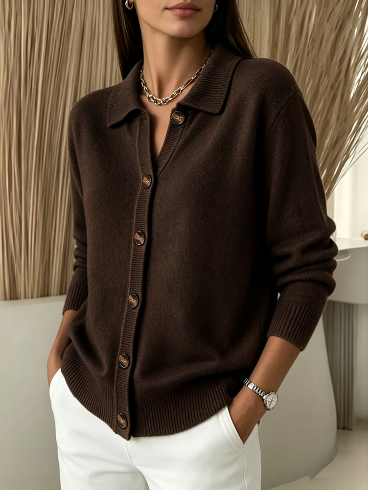 Relani - V-Neck Rib-Knit Cardigan