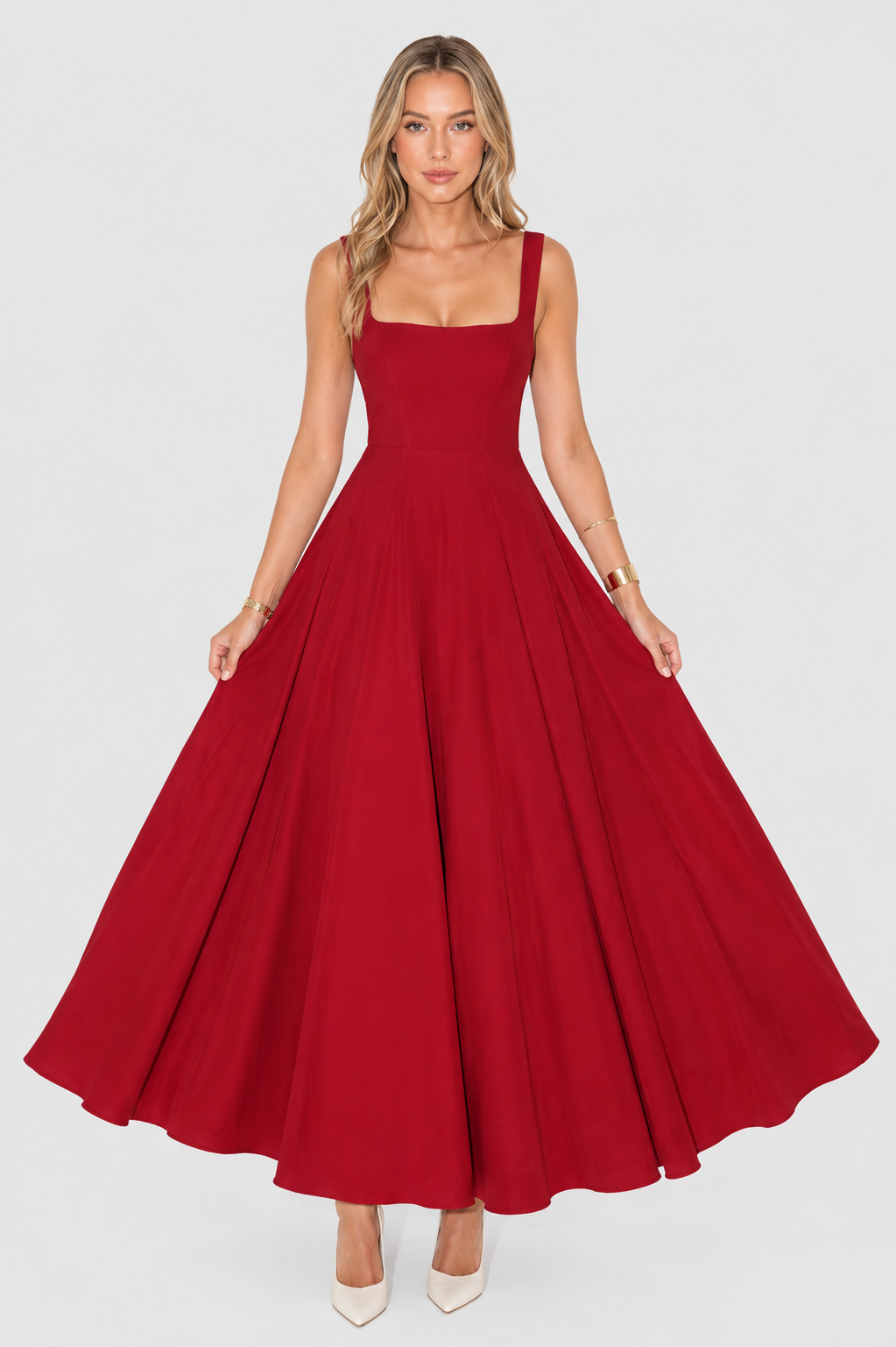 Kelara - Square Neck Woven Dress