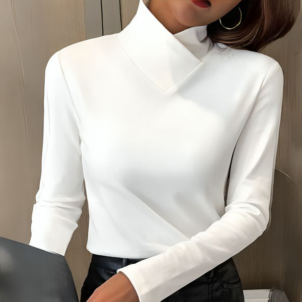Nireva - Sculpted Neckline Knit Turtleneck