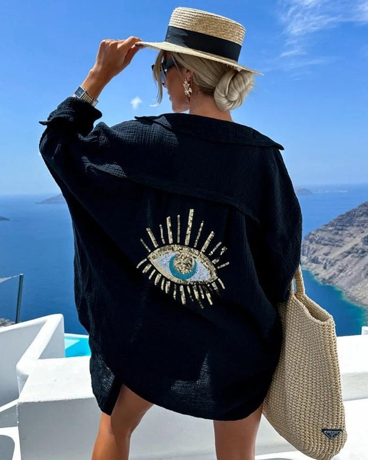 Avessa - Back Eye Sequin-Bead Embroidered Shirt