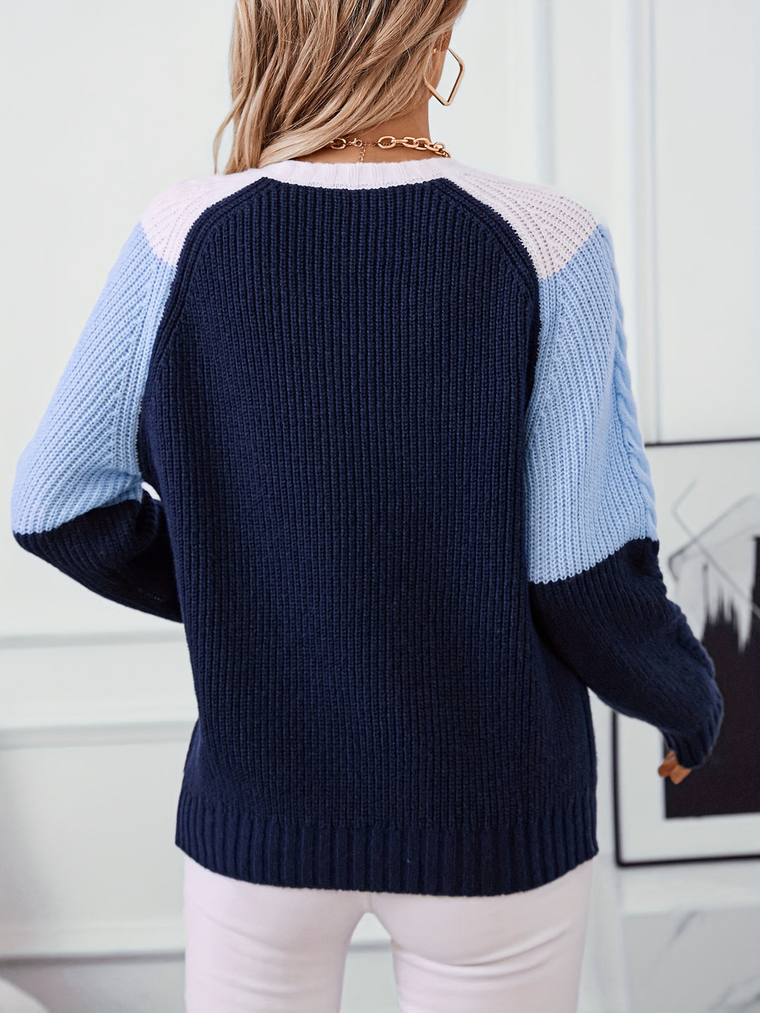 Kevara - Color-Block Knit Pullover