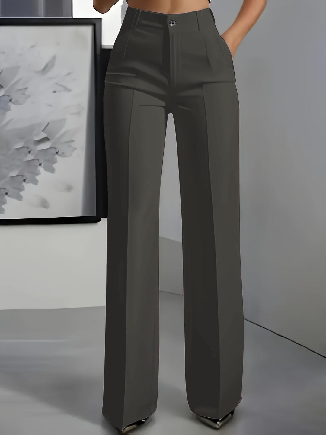Ilyra - High-Waist Stretch-Woven Trousers
