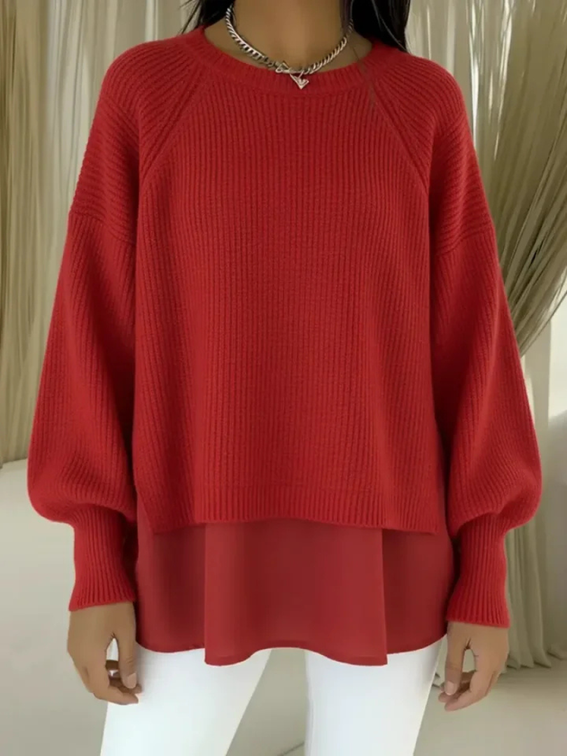 Mireva - Layered Hem Knit Sweater