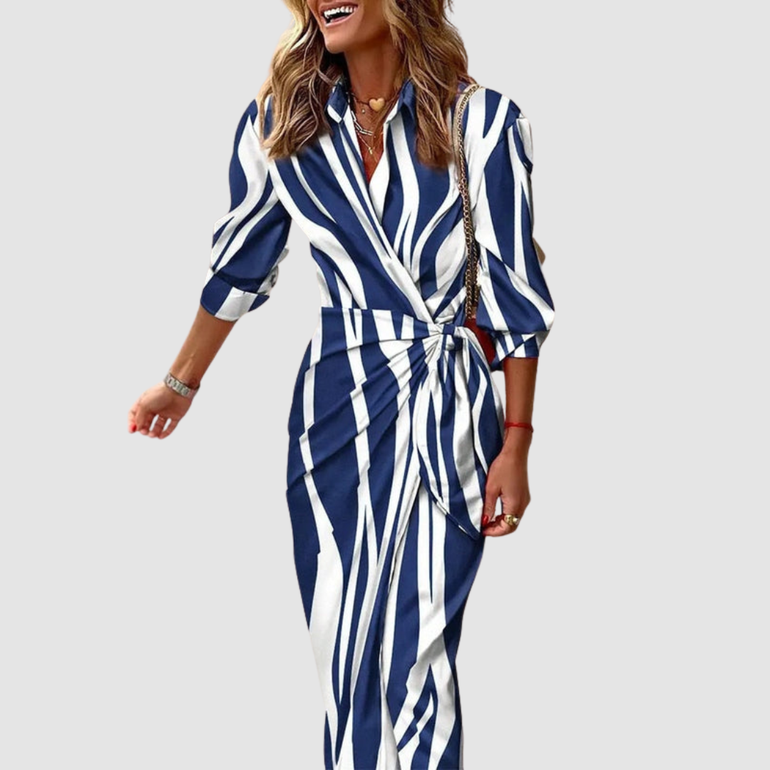 Sevina - Midi Vertical Stripe Dress